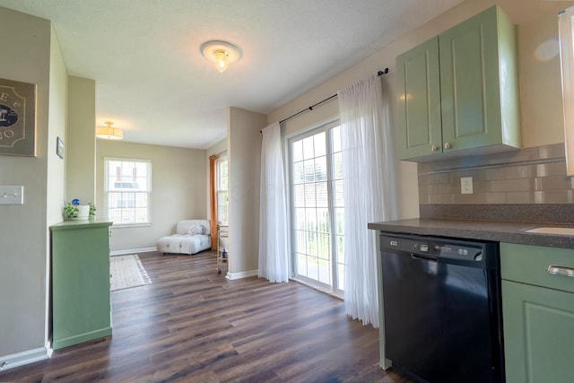 5834 Aristides Way Unit 10, New Albany, OH 43054 - kitchen with black dishwasher, green cabinets, and healthy amount of natural light