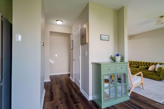 5834 Aristides Way Unit 10, New Albany, OH 43054 - corridor with dark wood-style floors and baseboards