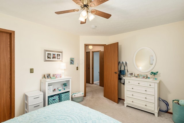 2423 Hooverside Ln, Grove City, OH 43123 - bedroom featuring light carpet and ceiling fan