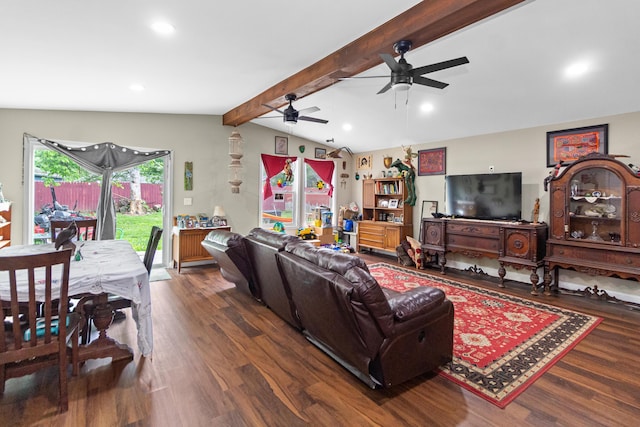 565 S Kellner Rd, Columbus, OH 43209 - living room featuring ceiling fan, wood finished floors, and recessed lighting