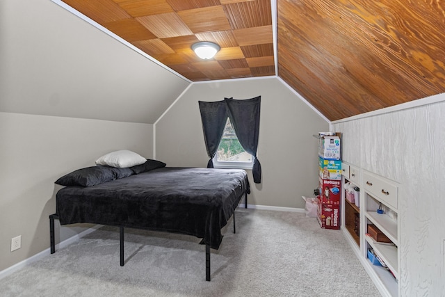 565 S Kellner Rd, Columbus, OH 43209 - carpeted bedroom with wood ceiling, vaulted ceiling, and baseboards