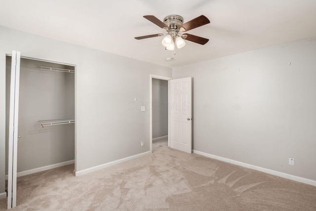 5186 Meadowbrook Dr, Columbus, OH 43207 - unfurnished bedroom featuring carpet flooring, a closet, baseboards, and ceiling fan
