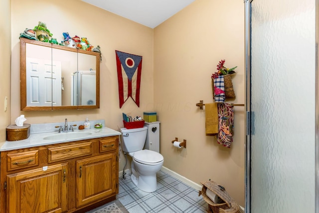 445 Cedar Hill Rd SW, Amanda, OH 43102 - full bath with vanity, an enclosed shower, and tile patterned floors