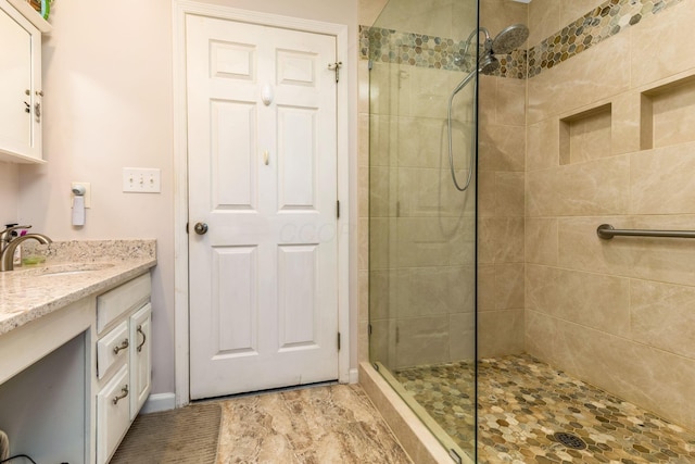 445 Cedar Hill Rd SW, Amanda, OH 43102 - bathroom with walk in shower and vanity