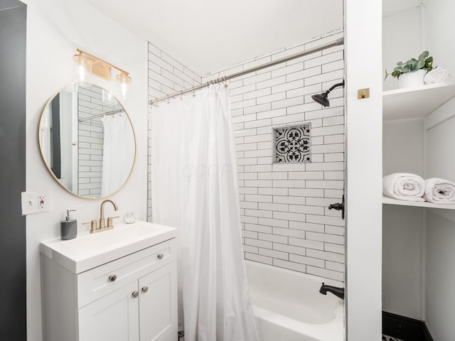 1432 Cordell Ave, Columbus, OH 43211 - bathroom featuring vanity and shower / bath combination with curtain