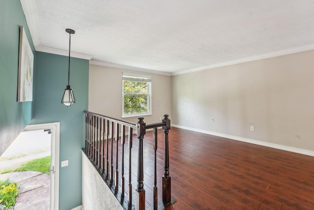 3840 Farm Brook Ln, Columbus, OH 43204 - stairway featuring hardwood / wood-style floors and ornamental molding