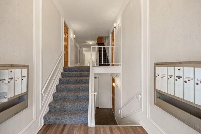 1530 Slade Ave Unit 101, Columbus, OH 43235 - stairs with wood finished floors and mail area