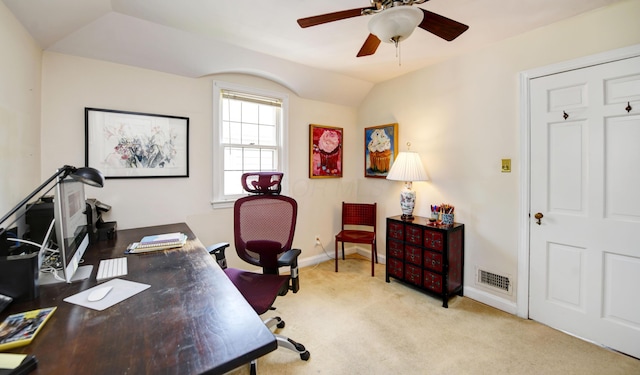 259 N Stanwood Rd, Columbus, OH 43209 - office space featuring lofted ceiling, light carpet, and ceiling fan