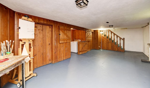 259 N Stanwood Rd, Columbus, OH 43209 - finished below grade area with stairs and wooden walls