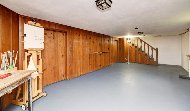 259 N Stanwood Rd, Columbus, OH 43209 - finished below grade area with stairway and wooden walls