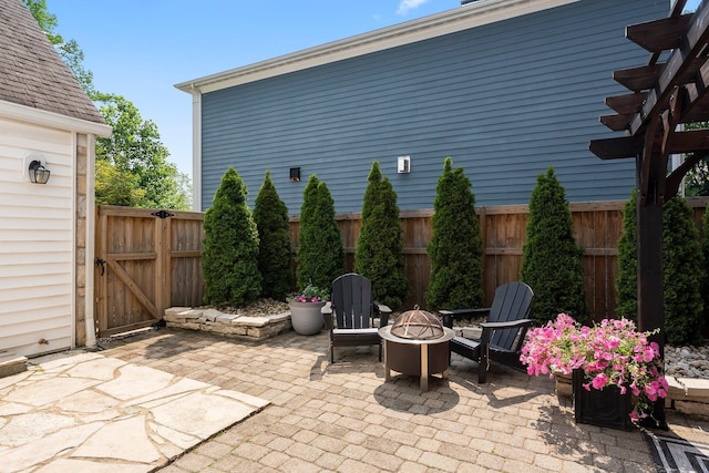 1572 Barrington Rd, Upper Arlington, OH 43221 - view of patio / terrace with a fire pit and a gate