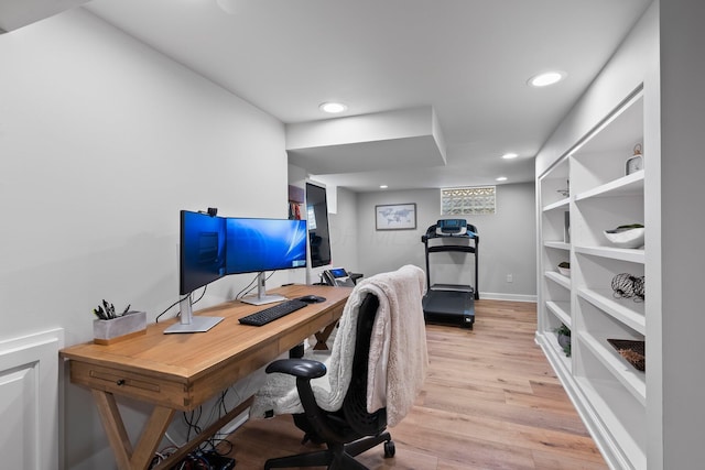 1572 Barrington Rd, Upper Arlington, OH 43221 - home office featuring light wood-type flooring and recessed lighting