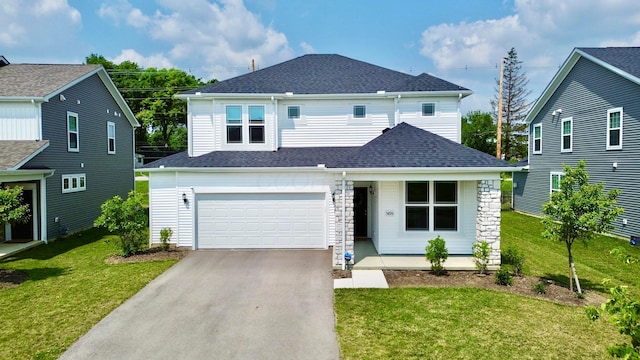 3895 Brody Dr, Grove City, OH 43123 - traditional-style home with an attached garage, driveway, a front yard, and roof with shingles
