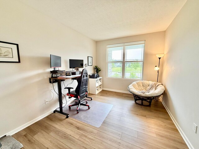 3895 Brody Dr, Grove City, OH 43123 - home office with wood finished floors, baseboards, and a textured ceiling