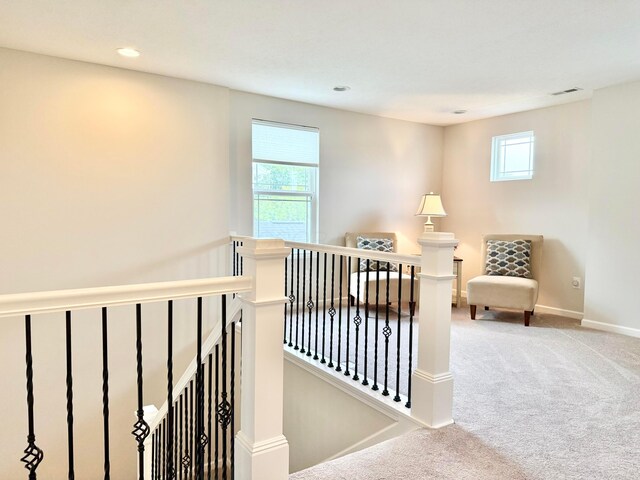 3895 Brody Dr, Grove City, OH 43123 - staircase featuring healthy amount of natural light, carpet, recessed lighting, and baseboards