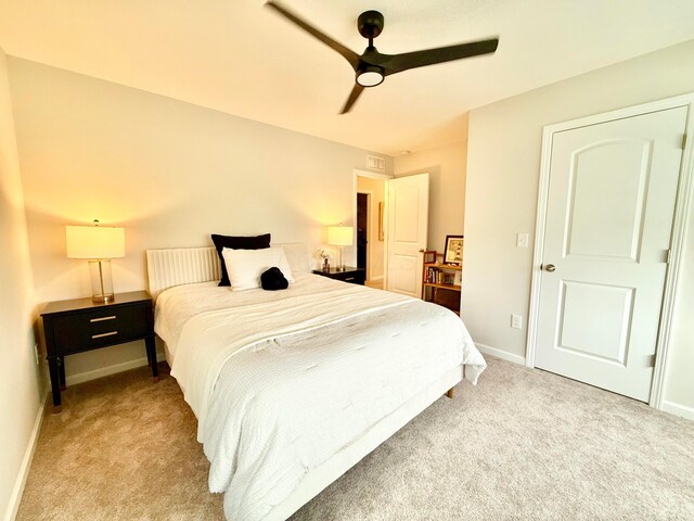 3895 Brody Dr, Grove City, OH 43123 - carpeted bedroom with baseboards and ceiling fan