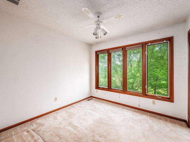 5434 Flat Head Ct, Columbus, OH 43230 - spare room with carpet floors, baseboards, a ceiling fan, and a textured ceiling