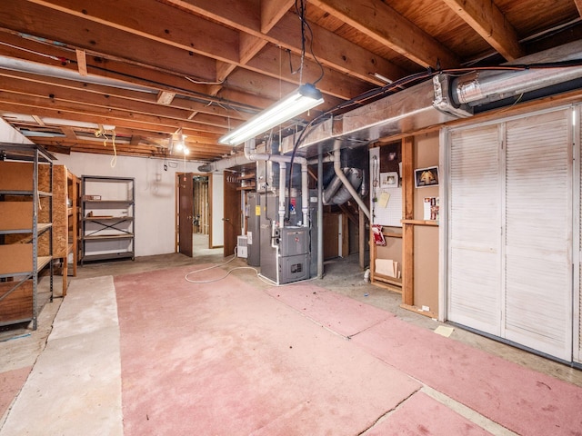 5434 Flat Head Ct, Columbus, OH 43230 - unfinished basement featuring heating unit and water heater