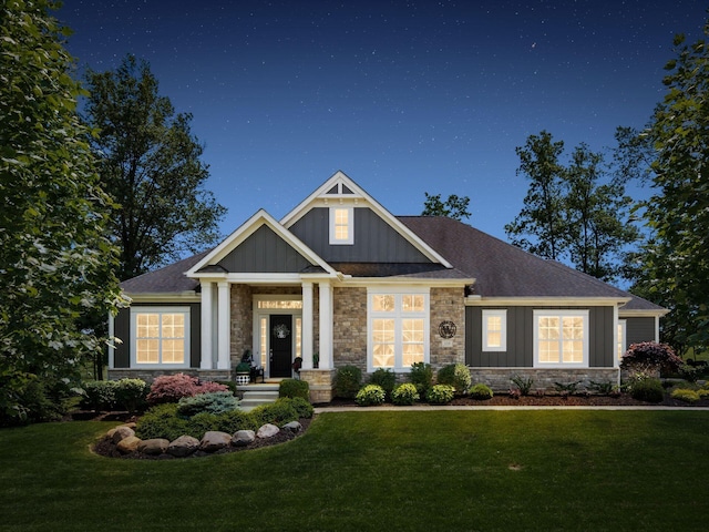 2235 Forestview Ln, Delaware, OH 43015 - craftsman inspired home with board and batten siding, stone siding, and a front yard