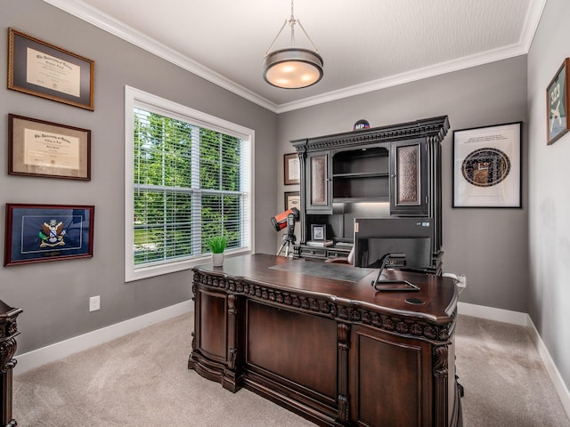 2235 Forestview Ln, Delaware, OH 43015 - office area with light carpet and crown molding