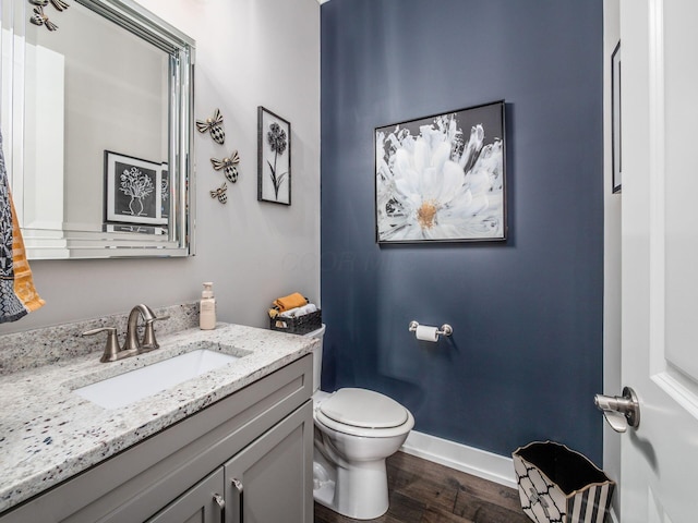 2235 Forestview Ln, Delaware, OH 43015 - bathroom featuring vanity and wood finished floors