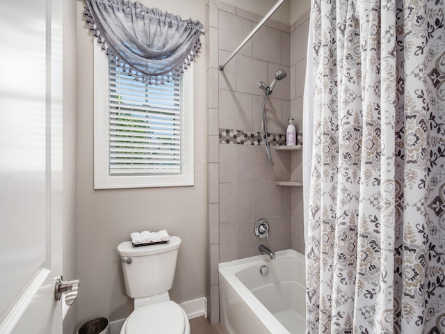 2235 Forestview Ln, Delaware, OH 43015 - full bathroom featuring toilet and shower / bath combination with curtain