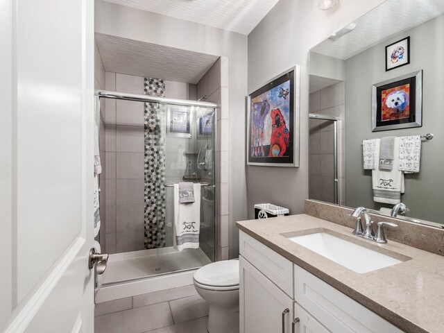 2235 Forestview Ln, Delaware, OH 43015 - full bathroom with a shower stall, vanity, and tile patterned floors