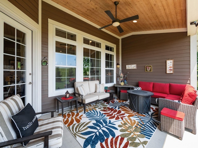 2235 Forestview Ln, Delaware, OH 43015 - view of patio / terrace featuring outdoor lounge area and a ceiling fan