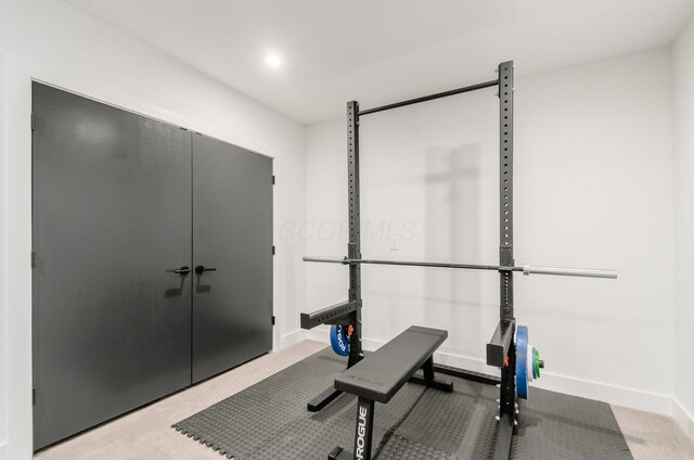 312 Cornelius St, Columbus, OH 43215 - exercise room with carpet flooring and recessed lighting