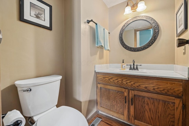 388 Slate Run Dr, Powell, OH 43065 - bathroom featuring toilet, vanity, and wood finished floors