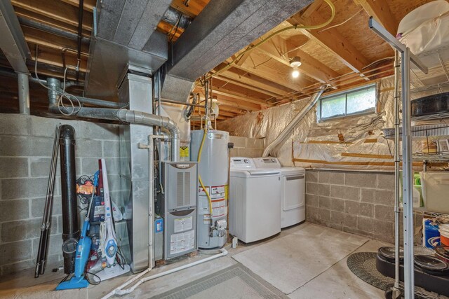 388 Slate Run Dr, Powell, OH 43065 - below grade area featuring independent washer and dryer and water heater