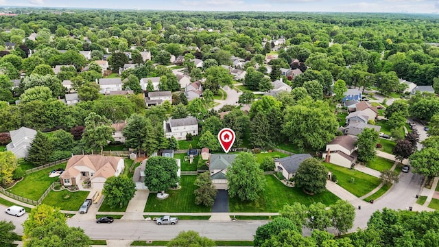 388 Slate Run Dr, Powell, OH 43065 - aerial view of residential area with a heavily wooded area