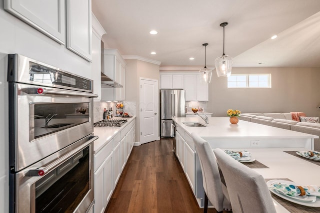 3446 Joberry Loop, Grove City, OH 43123 - kitchen with stainless steel appliances, a sink, light countertops, recessed lighting, and white cabinets