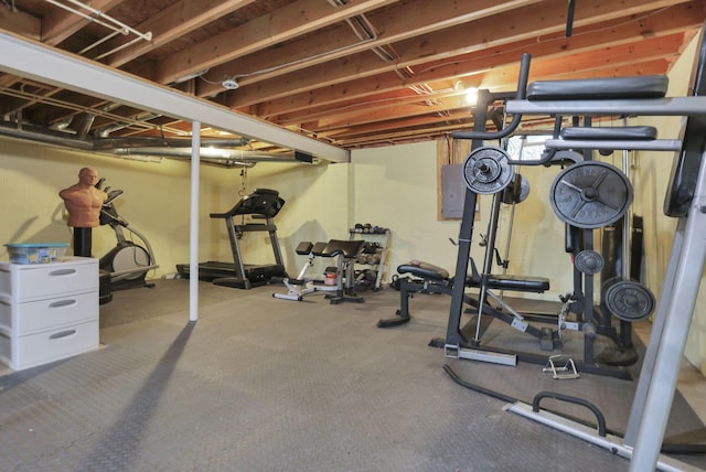 982 Margate Cir, London, OH 43140 - workout room with electric panel