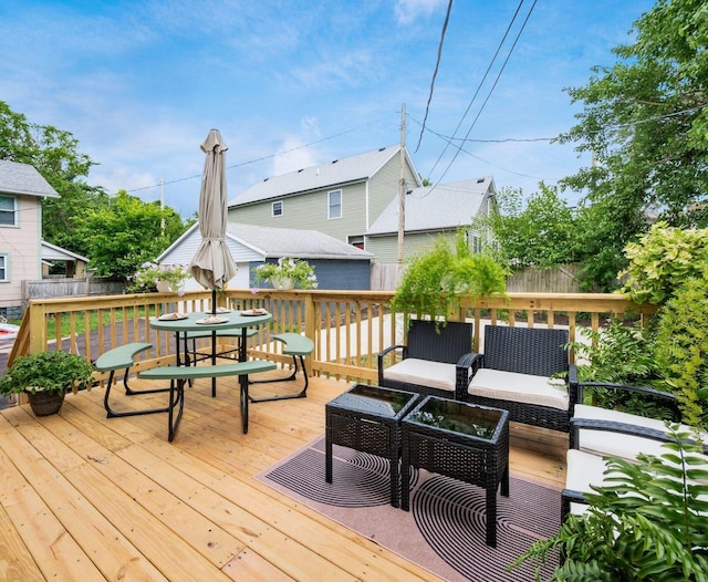 1156 S Champion Ave, Columbus, OH 43206 - wooden deck featuring an outdoor hangout area