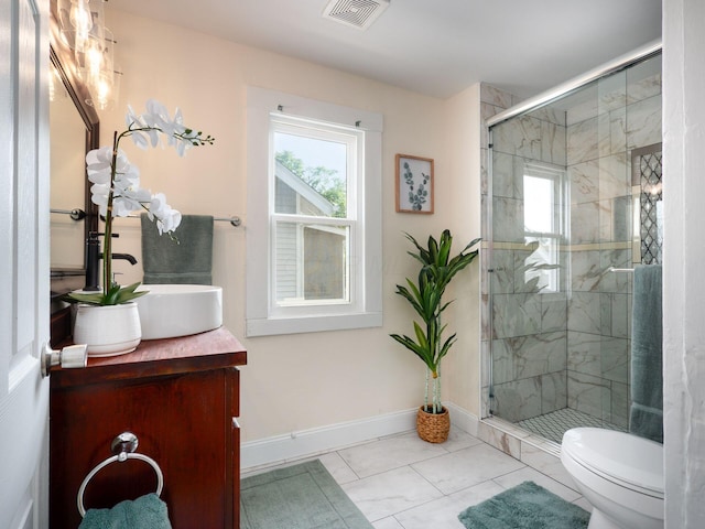 1156 S Champion Ave, Columbus, OH 43206 - bathroom featuring vanity, a shower stall, and tile patterned flooring