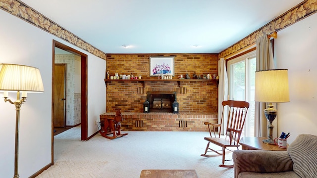 1371 Township Road 200, Bellefontaine, OH 43311 - carpeted living room featuring a fireplace