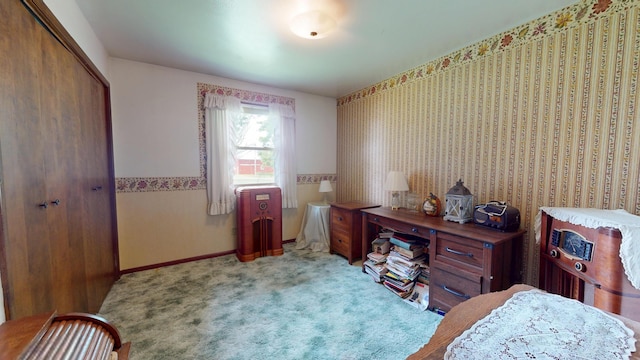 1371 Township Road 200, Bellefontaine, OH 43311 - office with carpet floors, baseboards, and wallpapered walls