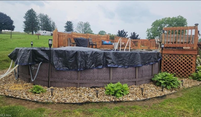 7360 Jones Rd, Nashport, OH 43830 - view of pool featuring a covered pool and a lawn