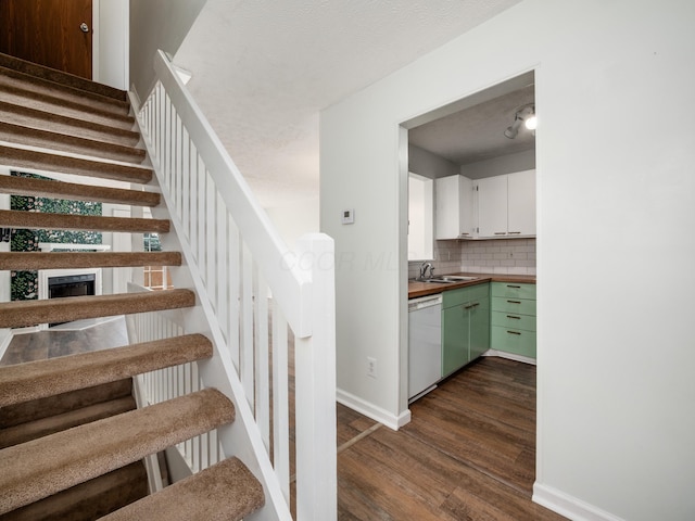 233 Malloy Ln Unit 78A, Blacklick, OH 43004 - stairway with wood finished floors, baseboards, and a textured ceiling
