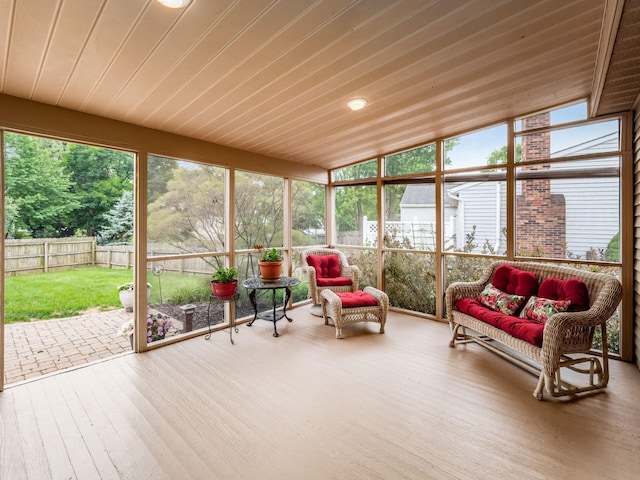 1835 Plains Blvd, Powell, OH 43065 - sunroom / solarium with an outdoor living space, a wall of windows, wood finished floors, and a wooden deck