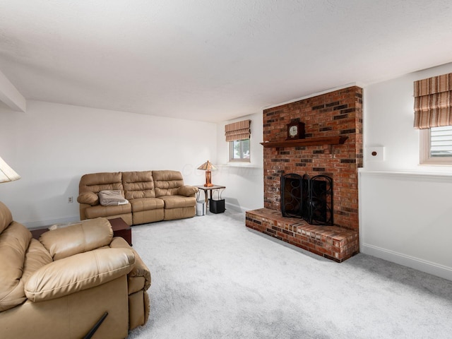 1835 Plains Blvd, Powell, OH 43065 - living area with carpet flooring and a fireplace
