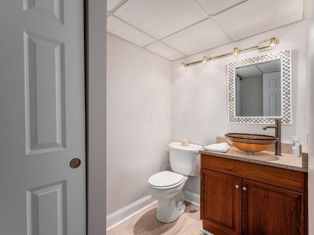 1835 Plains Blvd, Powell, OH 43065 - half bathroom with a paneled ceiling and vanity