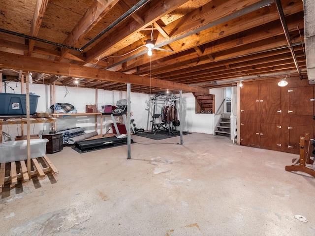 1835 Plains Blvd, Powell, OH 43065 - unfinished below grade area featuring stairway