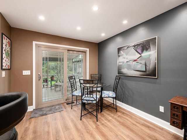 1835 Plains Blvd, Powell, OH 43065 - dining area featuring wood finished floors and recessed lighting