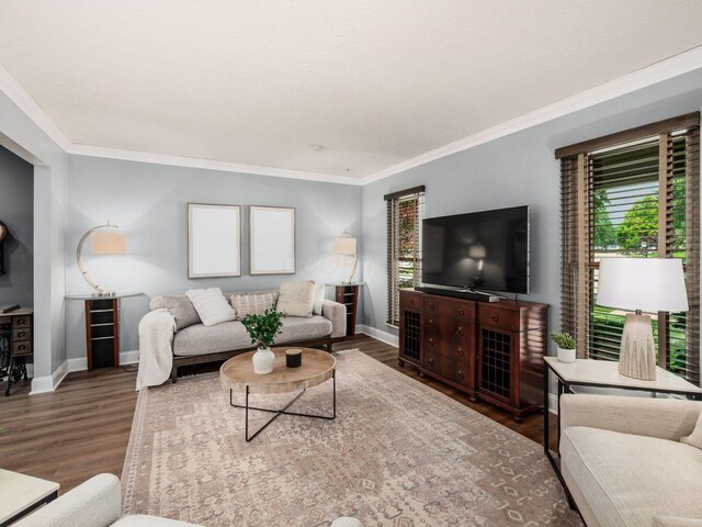 1835 Plains Blvd, Powell, OH 43065 - living area featuring crown molding and wood finished floors