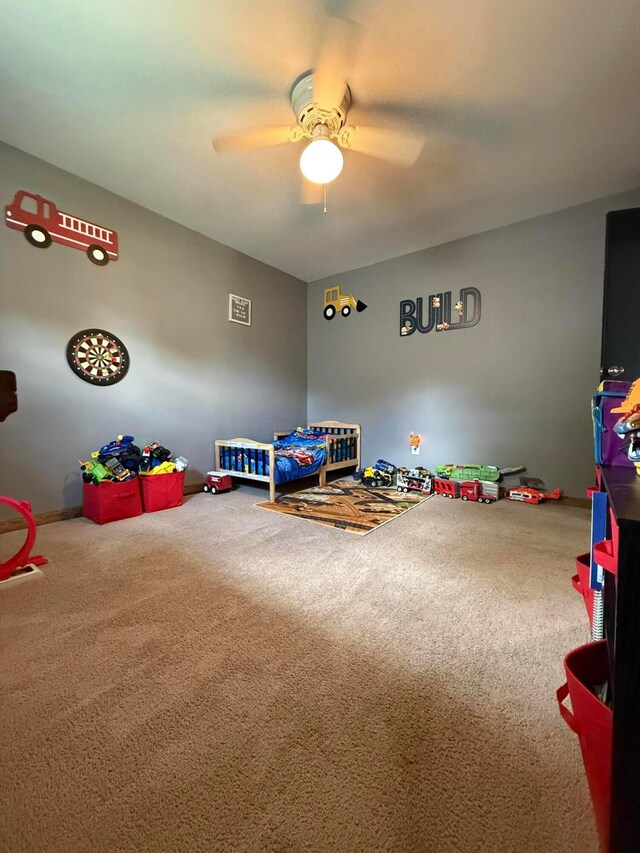 1775 Shoshoni Dr, Circleville, OH 43113 - playroom featuring carpet flooring and ceiling fan
