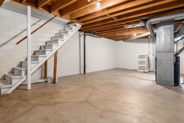 1955 Slaton Ct, Columbus, OH 43235 - unfinished basement with stairway
