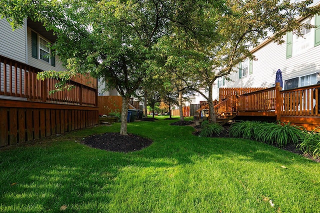 1845 Messner Dr Unit 57E, Hilliard, OH 43026 - view of grassy yard featuring a wooden deck