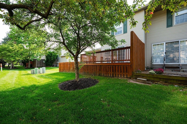 1845 Messner Dr Unit 57E, Hilliard, OH 43026 - view of green lawn featuring a deck